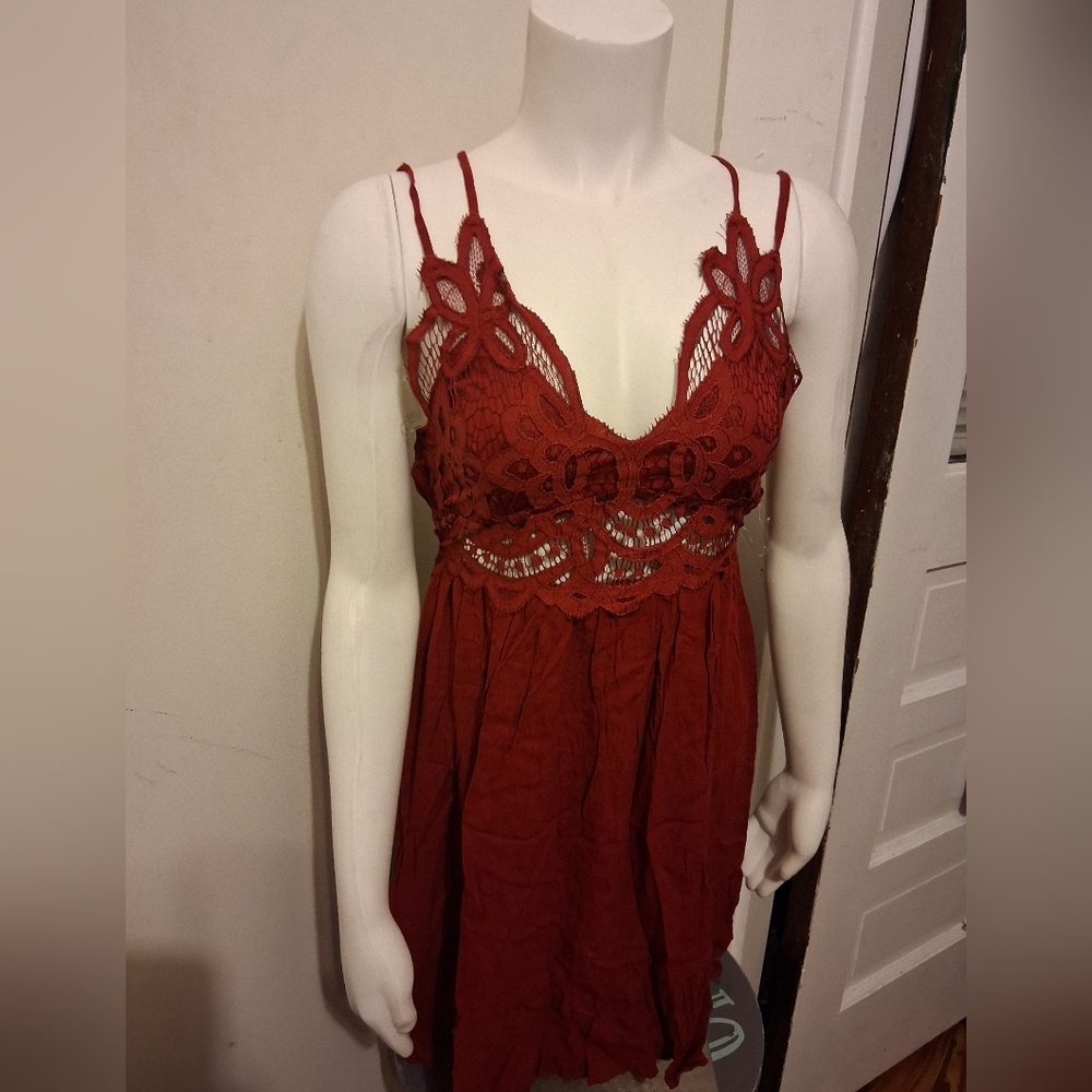 Francesca's Collections Red Lace Chemise